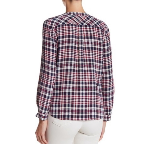 Joie NWOT Silk Plaid Blouse - Picture 2 of 8